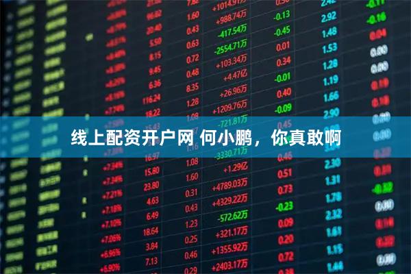 线上配资开户网 何小鹏，你真敢啊